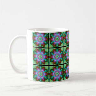 Vintages Gefühl - abstraktes Design - Mosaikfliese Kaffeetasse