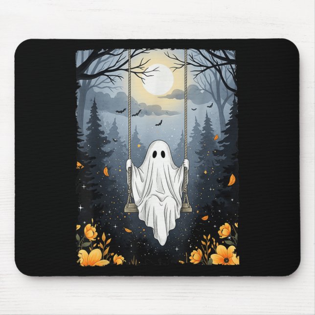 Vintages Geisterschwingen in Forest Night Hallowee Mousepad (Vorne)