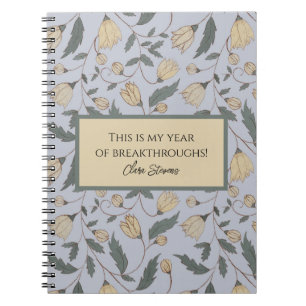 Vintages Gelb- und Grünblumenmuster Notizblock