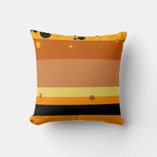 Vintages Gelbes, orange, Brown punktiert Kissen