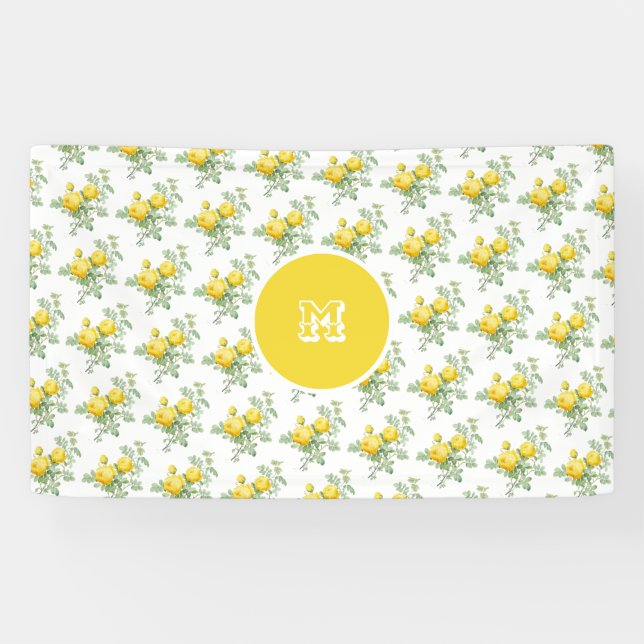 Vintages Gelbes Rosengebirge Banner (Horizontal)