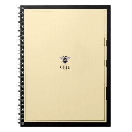 Vintages Gelbgelbes Mongramm Notizblock