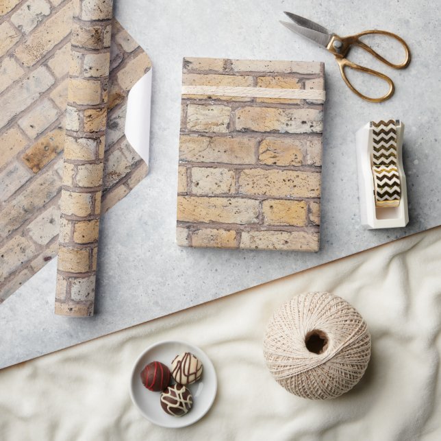 Vintages Gelbziegeldesign Geschenkpapier (Kunsthandwerk)