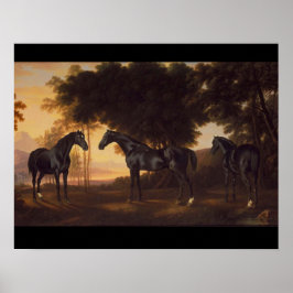 Vintages Gemälde von George Stubbs in schwarzen St Poster