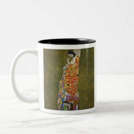 Vintages Gemälde von Gustav Klimt "Hoffnung II" Zweifarbige Tasse