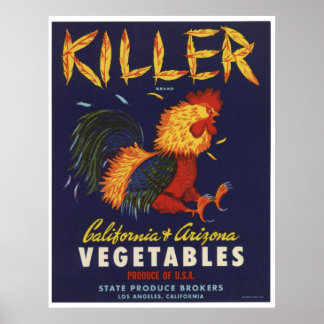 Vintages Gemüse aus alten Killer-Hühnern - Kratzer Poster