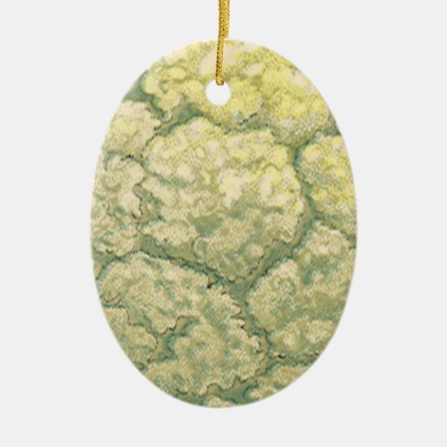 Vintages Gemüse Gemüse Veggies Blumenkohl Keramikornament (Vorne)