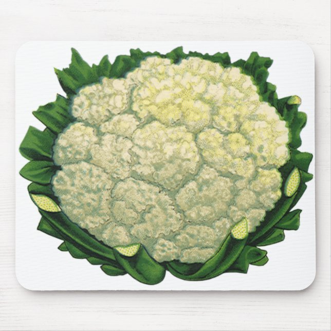 Vintages Gemüse Gemüse Veggies Blumenkohl Mousepad (Vorne)