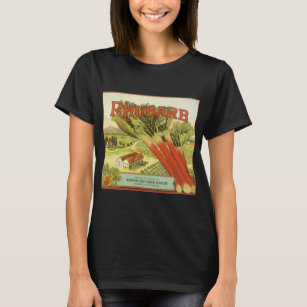 Vintages Gemüse kann Kunst-Label, Rhubarbfarm T-Shirt