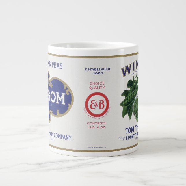 Vintages Gemüse kann Kunst, Winsom Peñas Jumbo-Tasse (Vorderseite)