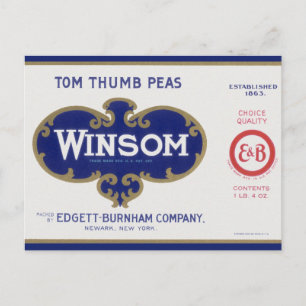 Vintages Gemüse kann Kunst, Winsom Peñas Postkarte