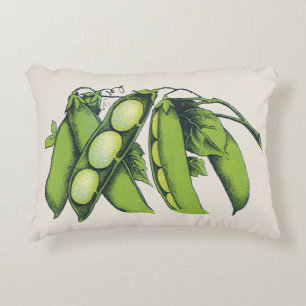 Vintages Gemüse; Limabohnen, Bio landwirtschaftlic Dekokissen