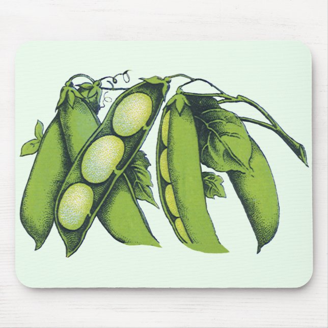 Vintages Gemüse; Limabohnen, Bio landwirtschaftlic Mousepad (Vorne)