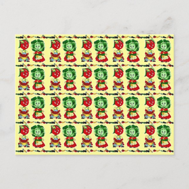 Vintages Gemüsesuch Postkarte (Vorderseite)