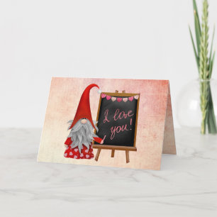 Vintages Genom mit Herz und Liebe-Message-Card Karte