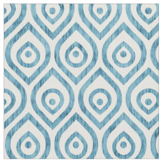 Vintages geometrisch blaues Ogee-Muster. Stoff