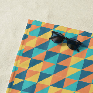 Vintages geometrisches abstraktes Muster blau und  Strandtuch