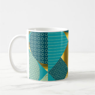 Vintages geometrisches Gewebe, nahtloses Patchwork Kaffeetasse