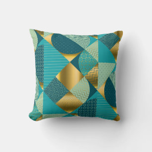 Vintages geometrisches Gewebe, nahtloses Patchwork Kissen