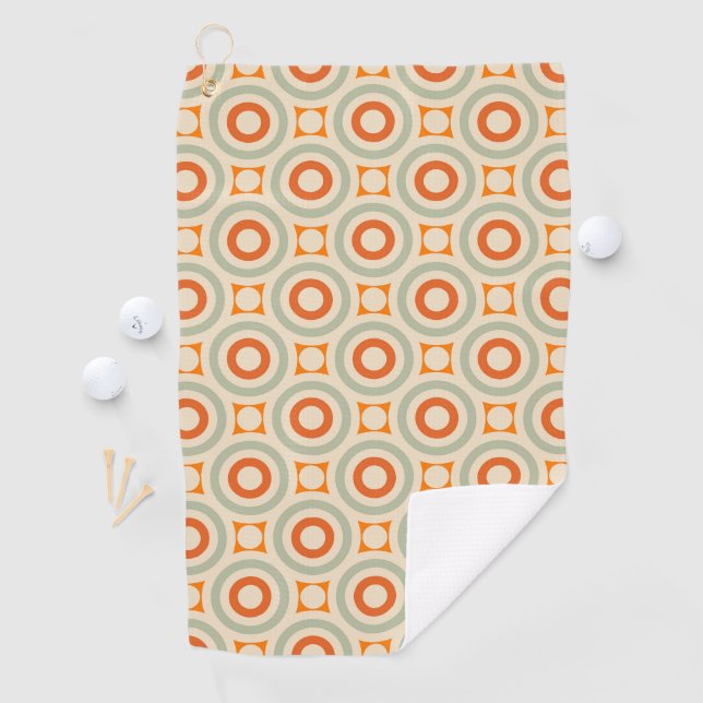 Vintages geometrisches Kreis-Muster Golfhandtuch (Insitu)