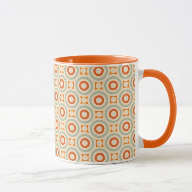 Vintages geometrisches Kreis-Muster Tasse (Rechts)