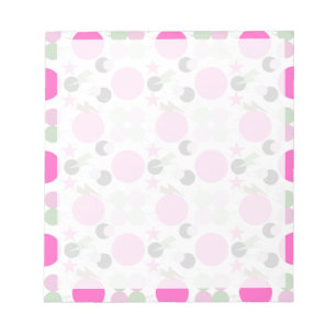 Vintages geometrisches Light Pink und Olive Green Notizblock