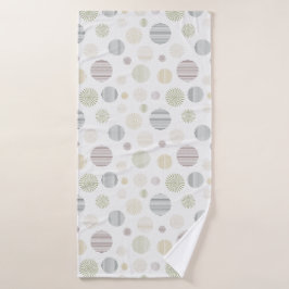 Vintages geometrisches Linienmuster weiß Badehandtuch