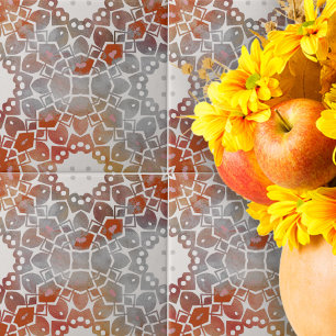 Vintages geometrisches Muster aus Med Gray und Fet Fliese