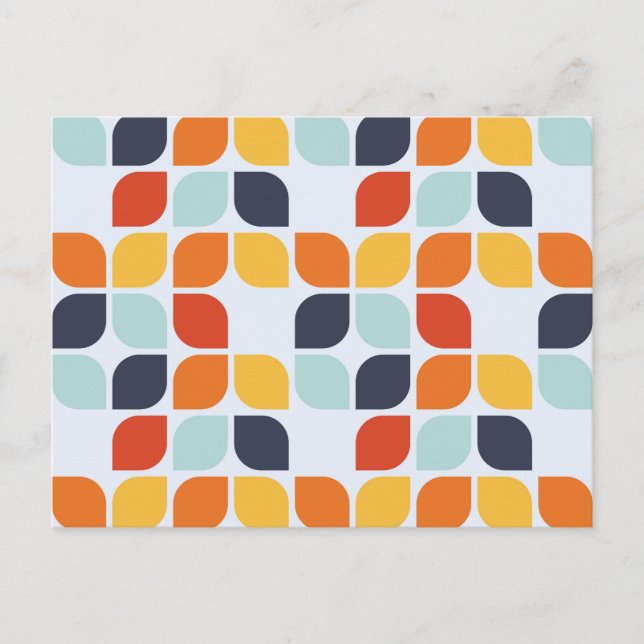 Vintages geometrisches Muster Feiertagspostkarte (Vorderseite)