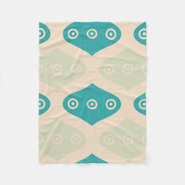 Vintages geometrisches Muster Fleecedecke (Vorderseite)