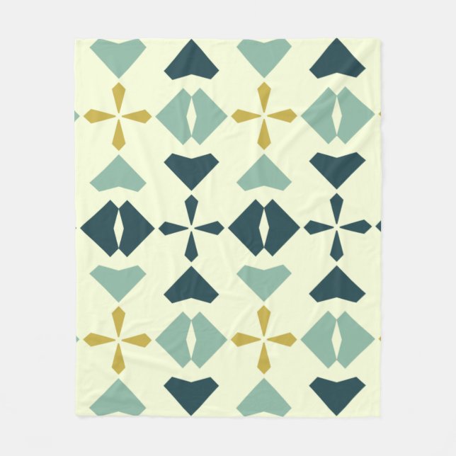 Vintages geometrisches Muster Fleecedecke (Vorderseite)