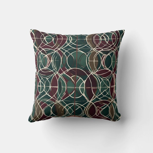 Vintages geometrisches Muster Kissen (Rückseite)