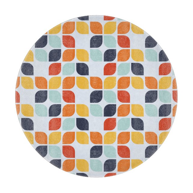 Vintages geometrisches Muster Schneidebrett (Vorderseite)