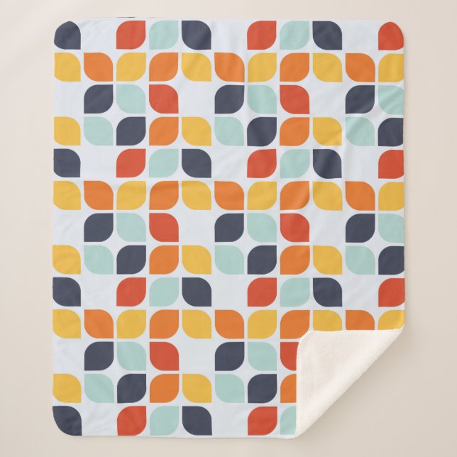 Vintages geometrisches Muster Sherpadecke (Vorderseite)