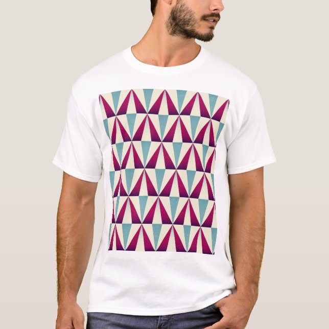 Vintages geometrisches, nahtloses Dreieck. T-Shirt (Vorderseite)