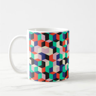 Vintages geometrisches, rautenförmiges Muster. Kaffeetasse