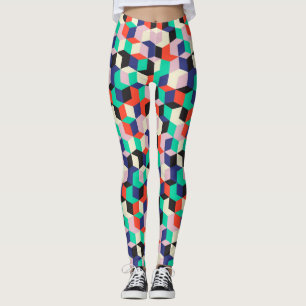 Vintages geometrisches, rautenförmiges Muster. Leggings