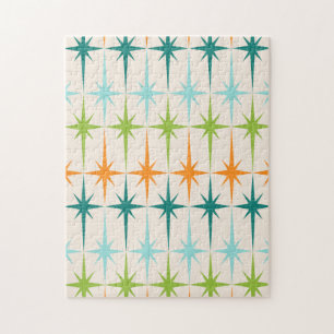 Vintages geometrisches Sternexplosion-Puzzlespiel Puzzle