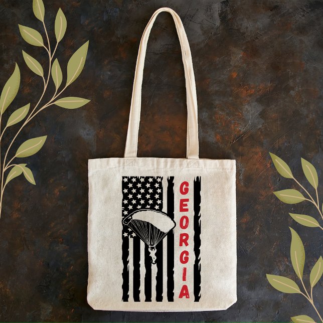 Vintages Georgia Paragliding Skydiving Parachuting Tragetasche (Von Creator hochgeladen)