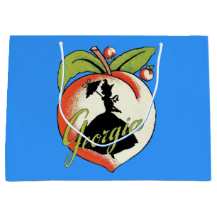 Vintages Georgia Peach Silhouette Südliche Glocke Große Geschenktüte