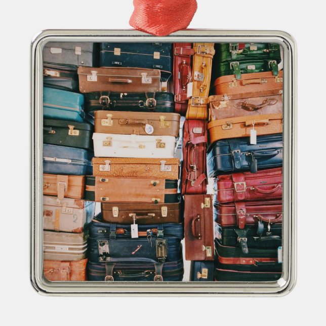 Vintages Gepäck Ornament Aus Metall (Vorne)