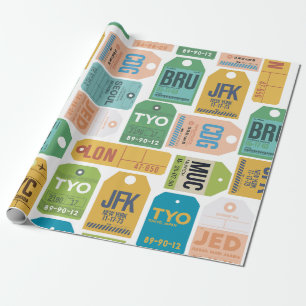 Vintages Gepäckpapier Geschenkpapier