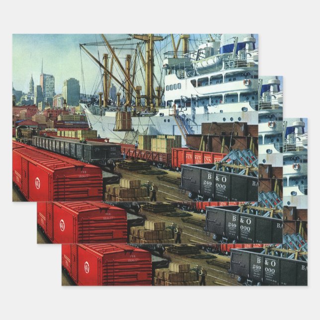 Vintages Geschäft, Beförderung von Frachtgut Geschenkpapier Set (Set)