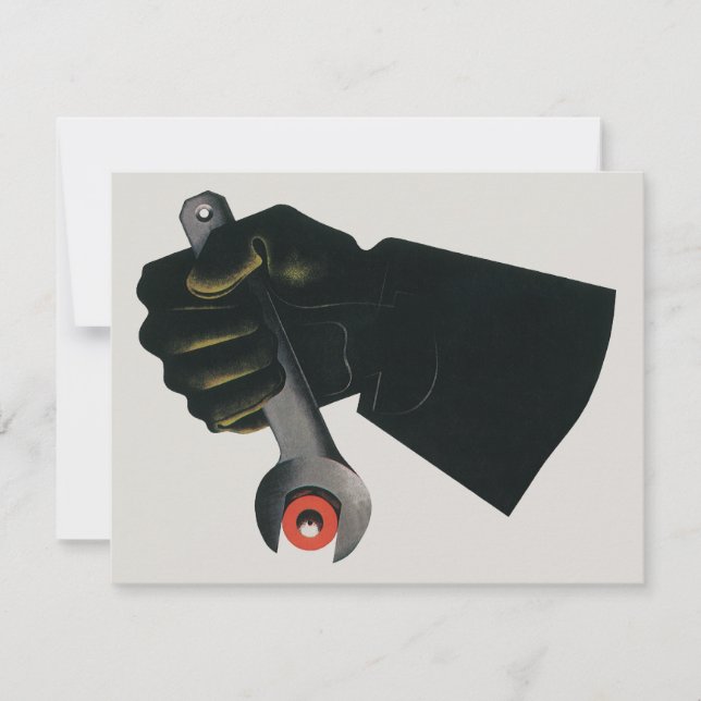 Vintages Geschäft, Fabrikmachinist Einladung (Vorderseite)