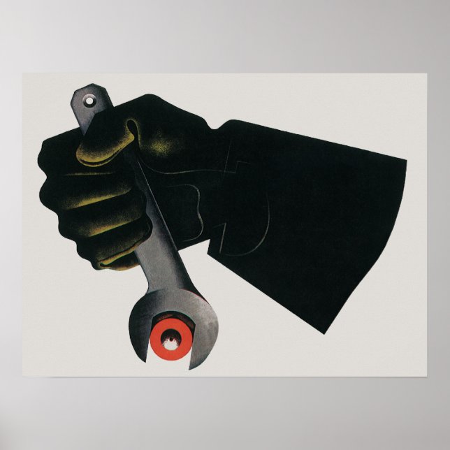 Vintages Geschäft, Fabrikmachinist Poster (Vorne)