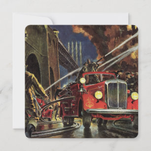 Vintages Geschäft, Feuerwehrmänner Feuerwehrfahrze