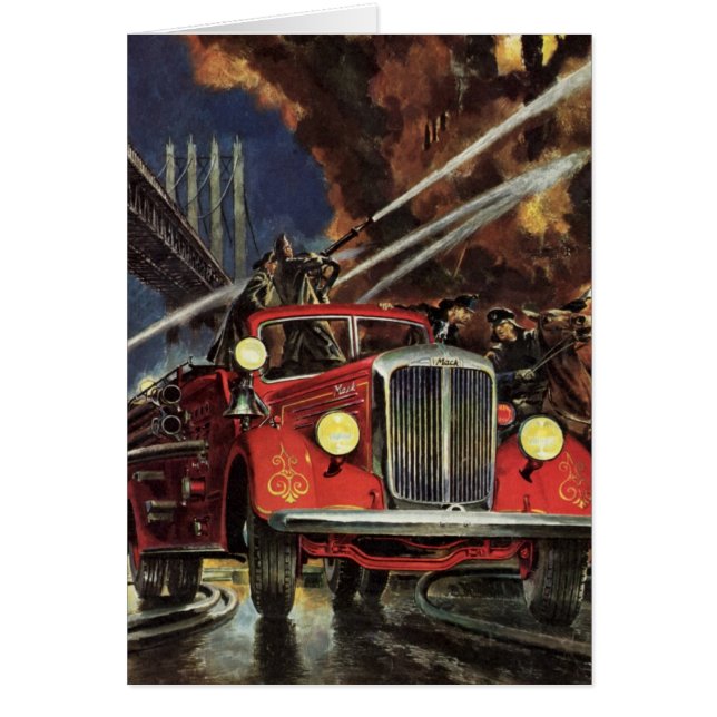 Vintages Geschäft, Feuerwehrmänner Feuerwehrfahrze (Vorne)