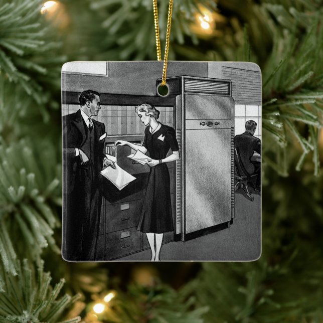 Vintages Geschäft, Führungskraft Geschäftsstelle Keramikornament (Baum)