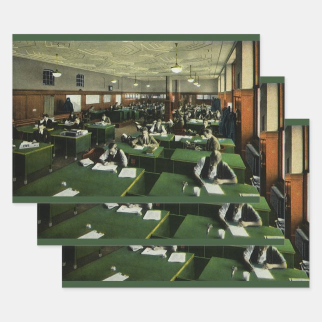 Vintages Geschäft, Journalisten im Zeitungsbüro Geschenkpapier Set (Set)