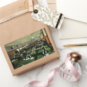 Vintages Geschäft, Journalisten im Zeitungsbüro Rechteckiger Aufkleber